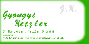 gyongyi metzler business card